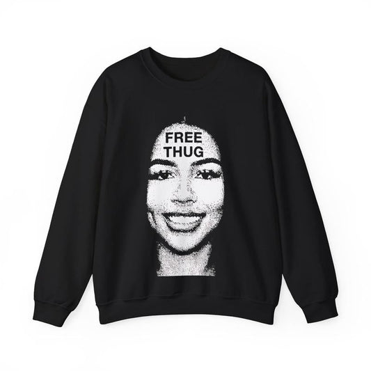 Free Thug Heavy Blendâ„¢ Sweater HipHop Styled Casual Streetwear 90s Vintage Retro Outerwear Crewneck Classic Cotton Menswear Sweatshirt Comfy