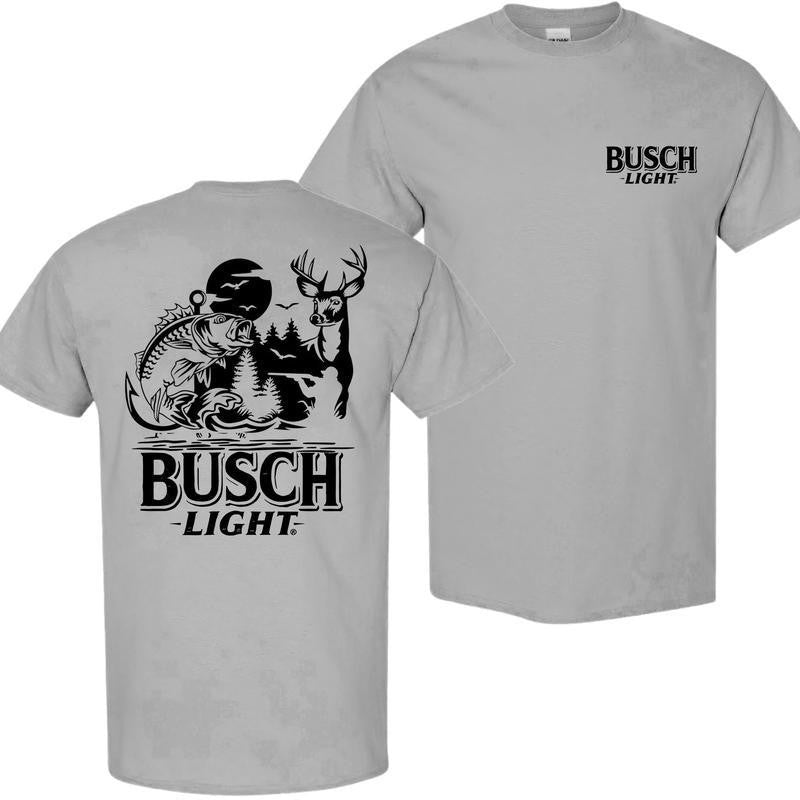 Busch Light -Beer- Busch Light Summer Hunting T-Shirt, Hunting T-Shirt,, Casual Graphic Round Neck T-shirt for Summer, Fashion Top for Daily Wear, T shirt For Men And Women