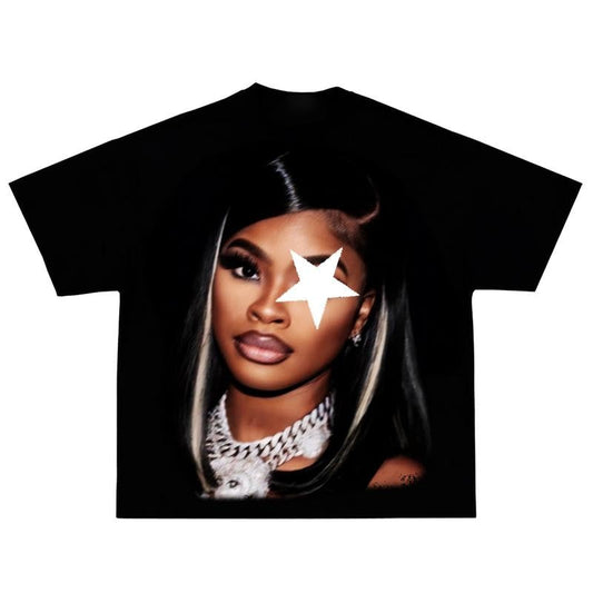 JT Star Big Face Graphic Rap Music Tee