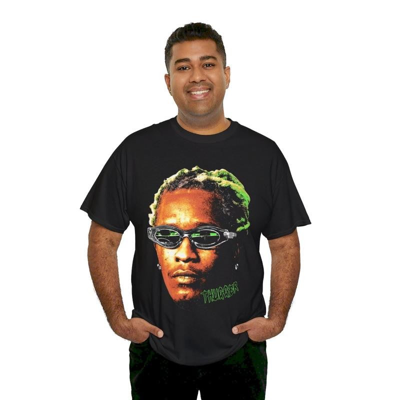 YOUNG THUG T-SHIRT Rap Tee Concert Merch Free Thugger Slime Season Green Rare Hip Hop Graphic Print Casual Classic Cotton Menswear Retro Top Vintage Comfy Day