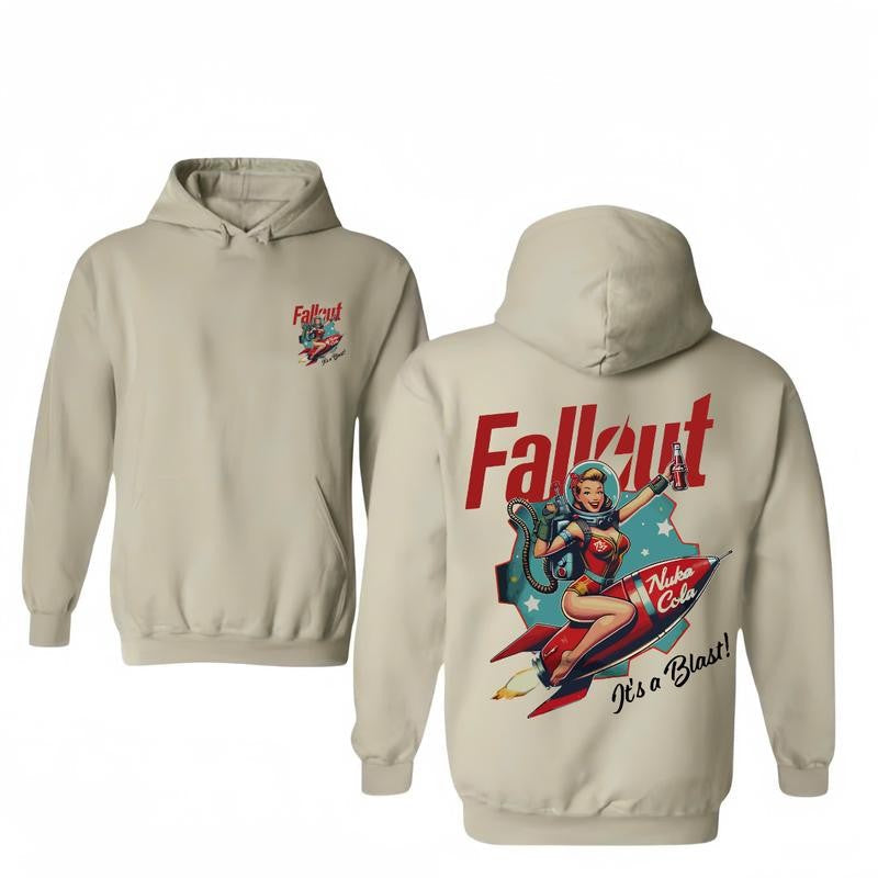 Nuka Coca Fallout Vintage T-shirt/ Hoodie, Vintage Unisex T-Shirt for Man and Women, 100% Cotton Sleeve, Retro  Tops Fashion