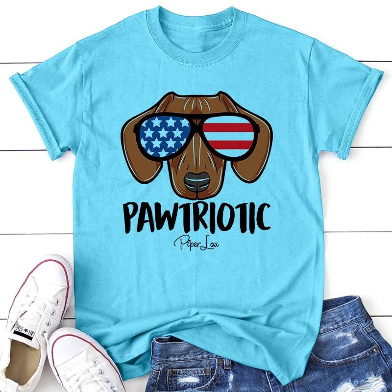 Pawtriotic Apparel, Proudly Printed In The USA, Tee / Tank / V Neck Gray / White / Blue / Hot Pink / Orange, #sassy #cute #blackprint