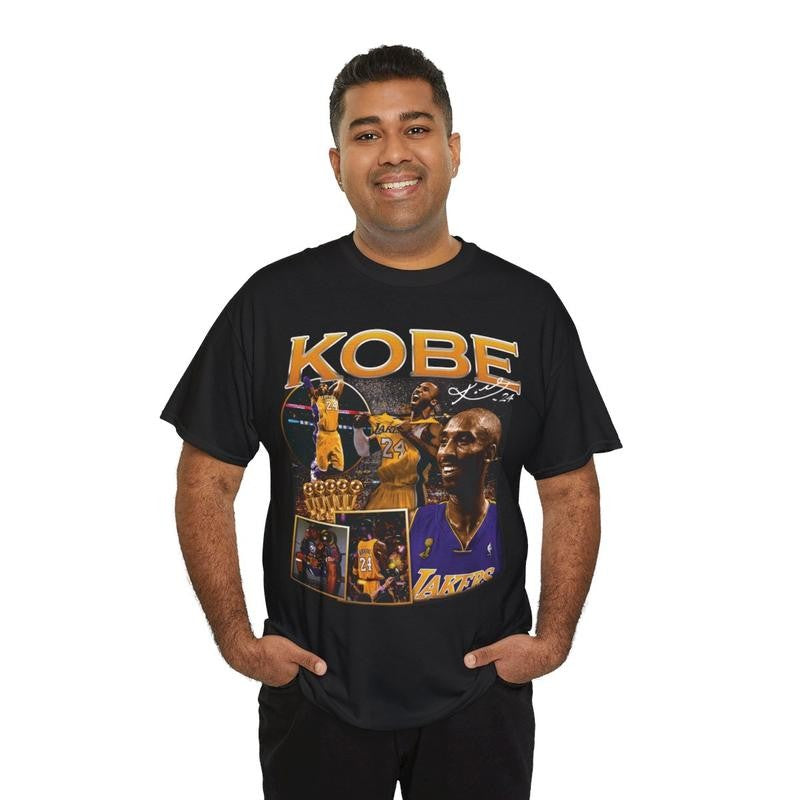 Kobe Inspired Vintage Graphic Tee Casual Cotton Menswear Top Man Tshirt