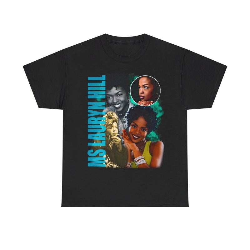 Lauryn Hill, Bootleg, T-Shirt Design, 90s, Rapper Shirt, 90s Vintage, Erykah Badu, Bob Marley, Mary J. Blige Casual Classic Cotton Menswear Retro Top Comfy Day Graphic Smooth Tee Tshirt Streetwear