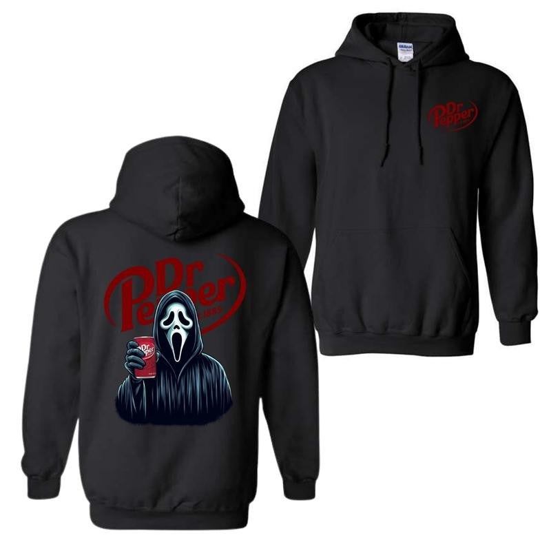 Dr Pepper Ghost Face Halloween 2 Sided Hoodie, Dr Pepper Hoodie For Men And Women