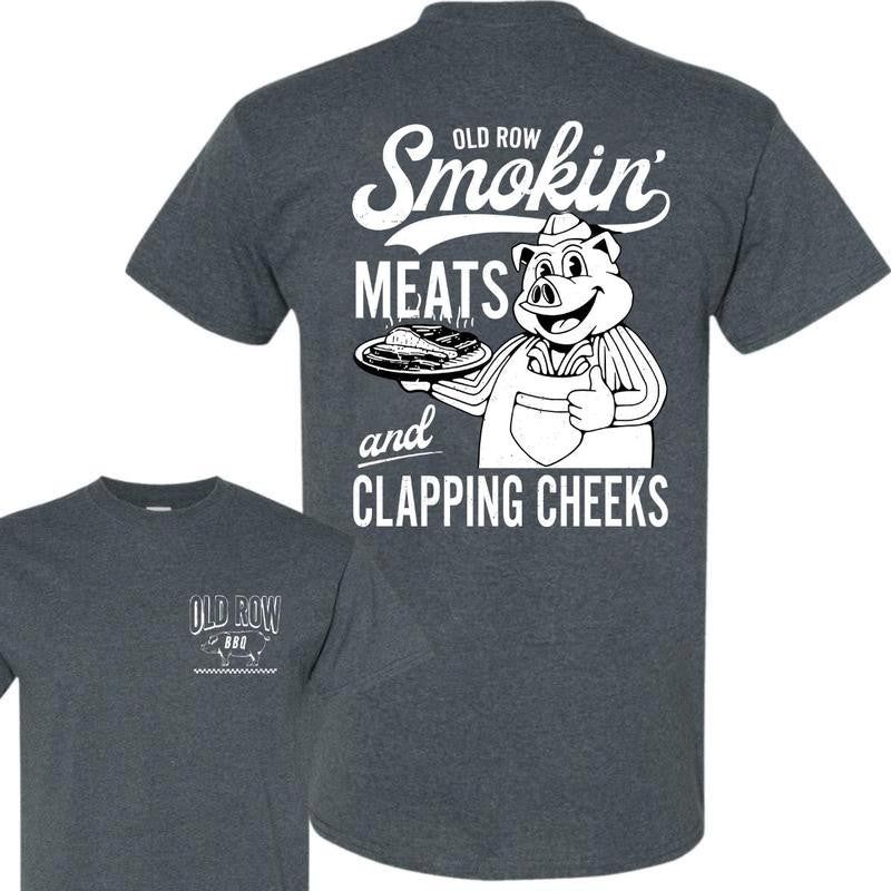 Old Roow Outdoors Unisex T-Shirt, Smokin' Meats and Clapping Check, Funny Cotton Shirt, Full Colors, For Men, For Women