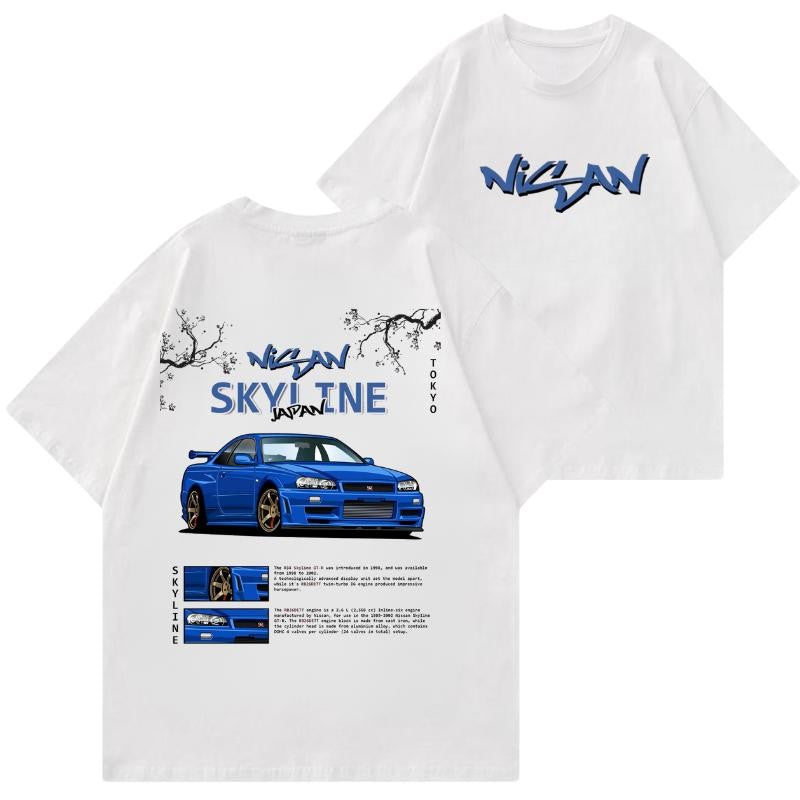 Nissan Skyline 2 side T-shirt, Hoodie, Sweater, Shirt For Men, for Women, Car Enthusiast Shirt, Car Clothing Classic Cotton graphic hoodies