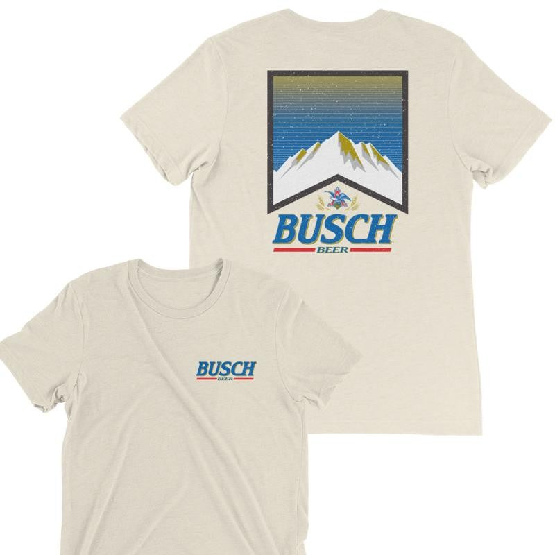 BUSCH LIGHT, BEER, BUSCH BEER '96 LABEL T-SHIRT, For Men, For Women, Casual Graphic Round Neck T-shirt for Summer, Fashion Men's Top for Daily Wear