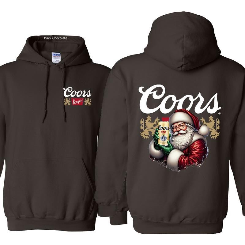 Coors Santa Claus 2 Sided Hoodie - Sweatshirts, Perfect For Beer Lovers, Unisex for Men and For Women Classic Cotton
