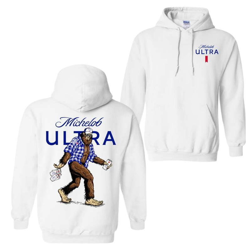 Michelob Ultra Bigfoot Hoodie - Embrace the Legendary Outdoors with a Fun Bigfoot Design, Perfect for Beer Lovers and Adventure Seekers, Unisex