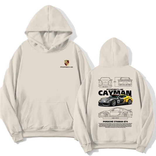 Porsche GT Pullover Hoodie, Cayman GT Hoodie, Car Enthusiast Shirt, Car Clothing Cotton Menswear graphic hoodies