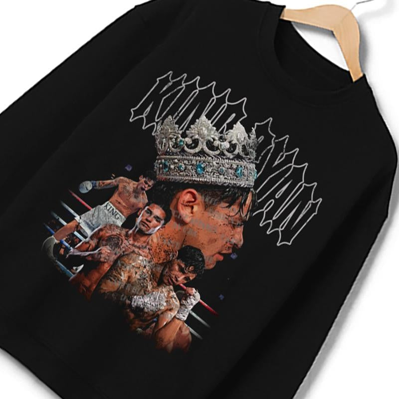 King Ryan Garcia T-Shirt Mexican Boxer World Champion Custom Graphic Tee Crewneck Cotton