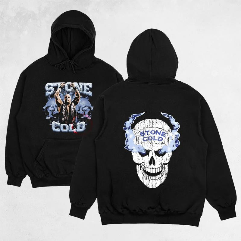 STONE COLD TEE, Wrestling Graphic Tee, WWE Shirt, Sports T-shirt, Athlete Shirt, Wrestling Gift, Fitness Tee, Crewneck Clothing Cotton Menswear