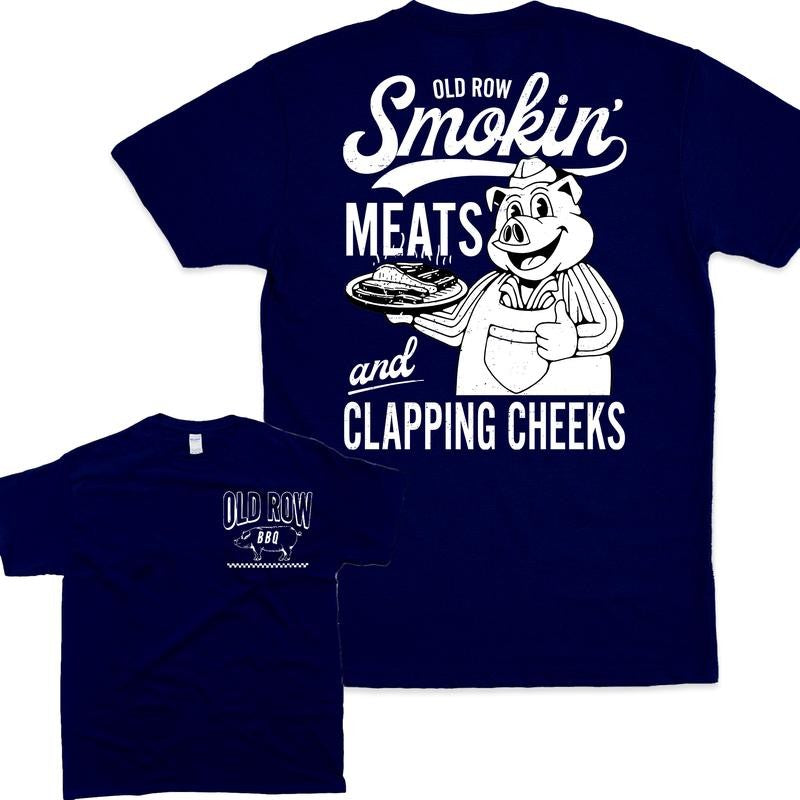 [Sale Up To 60%] Old Row The Smokin' Meats Graphic 2 Sides T-Shirt, Graphic T-Shirt, Vintage Style, Retro Outfit, For Men, For Women