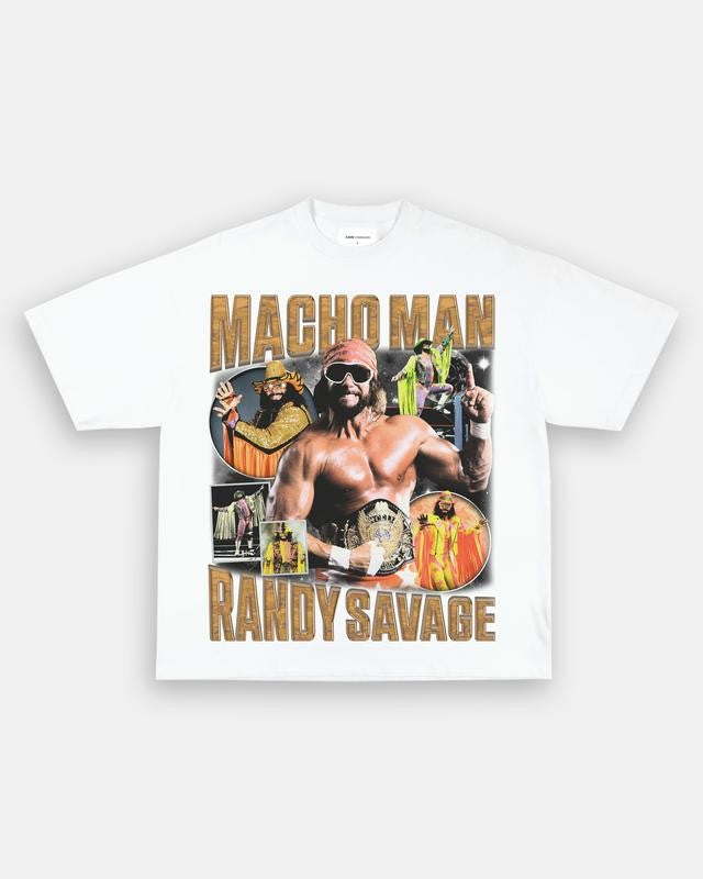 MACHO MAN TEE, Wrestling Graphic Tee, Sports T-shirt, Athlete Shirt, Wrestling Gift, Fitness Tee Crewneck Clothing Cotton Menswear