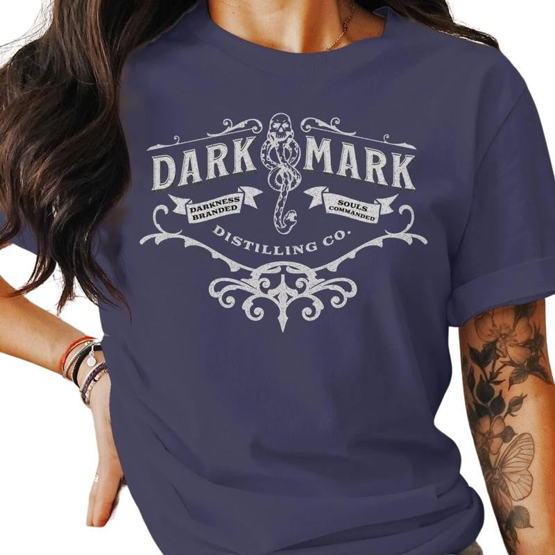 Harry Potter inspired Dark Mark Distilling Co. shirt, Vintage Slytherin Tee, Gift for the Harry Potter fans