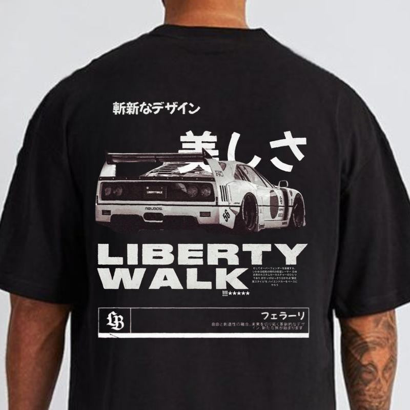 Ferrariii F40 Liberty Walk Retro T-shirt, Hoodie, Sweater, Car Enthusiast Shirt, Car Clothing, 90's Car, Unisex, Vintage car shirt Classic Cotton