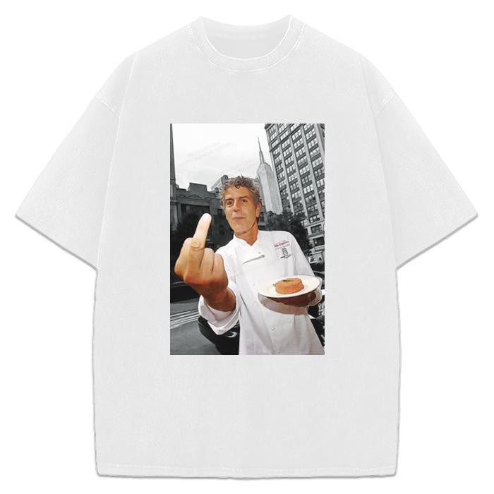 Anthony Bourdain T Shirt Parts Unknown Foodie Fan Shirt Graphic Tee Tribute Crewneck Cotton Menswear T-Shirt
