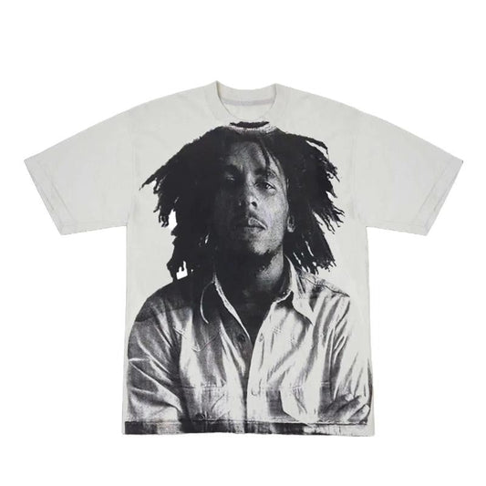 Bob Marley Print Short Sleeve Graphic Unisex T-Shirt Menswear Top Casual Tshirt Crewneck Round Neck
