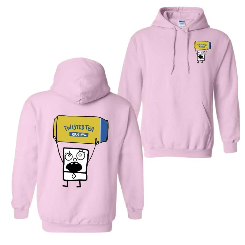 Doodlebob Twisted Tea Essential 2 Sided Hoodie, Funny Drinking Shirt, Full Color Hoodie, Unisex Hoodie, For Men, For Women, Gift For All