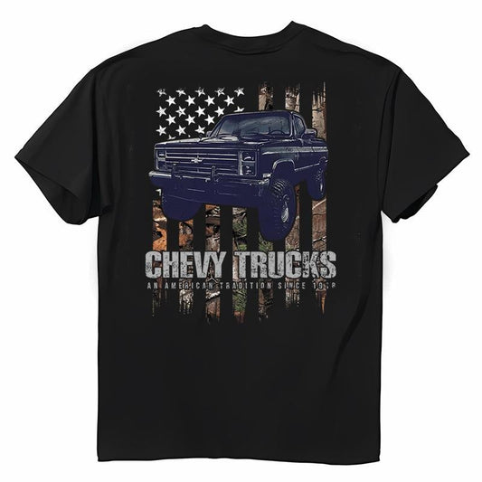Chevrolet - Camo American Tradition T-shirt, Universal Style Options, Shades For Everyone, Casual Yet Chic, Classic Cotton, Menswear Top, Unisex