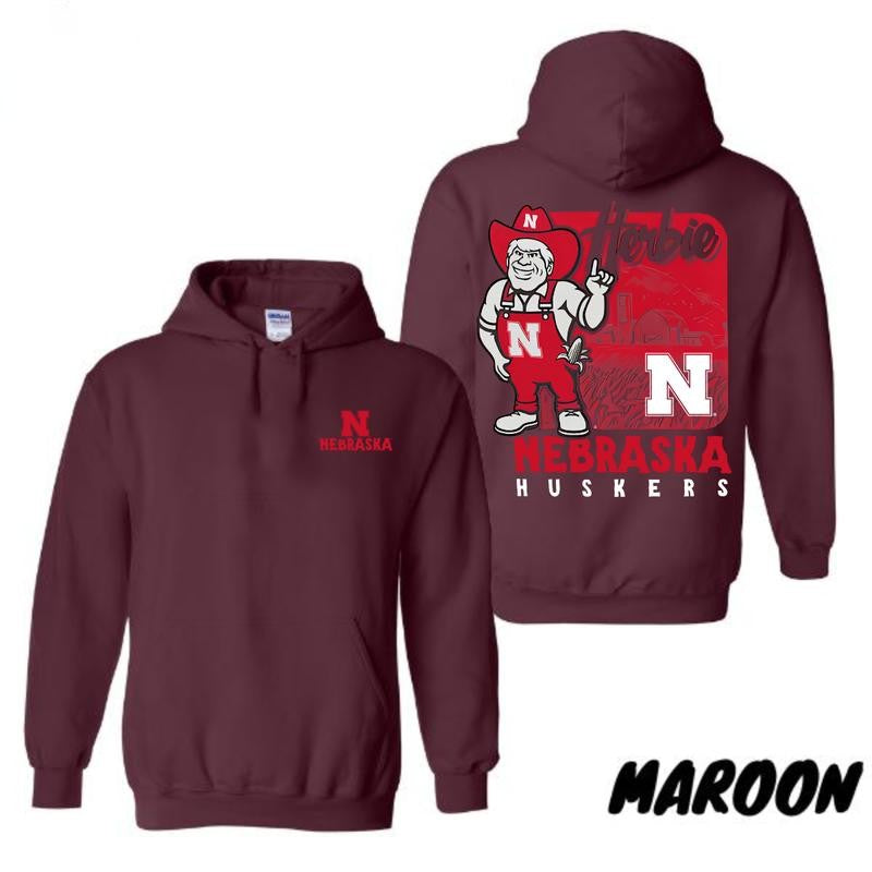 Herbie Nebraska Hoodie - Show Off Your Huskers T-Shirt/Hoodie, Unisex for Man and Women, 100% Cotton, Vintage Graphic Tee, Unisex Sport