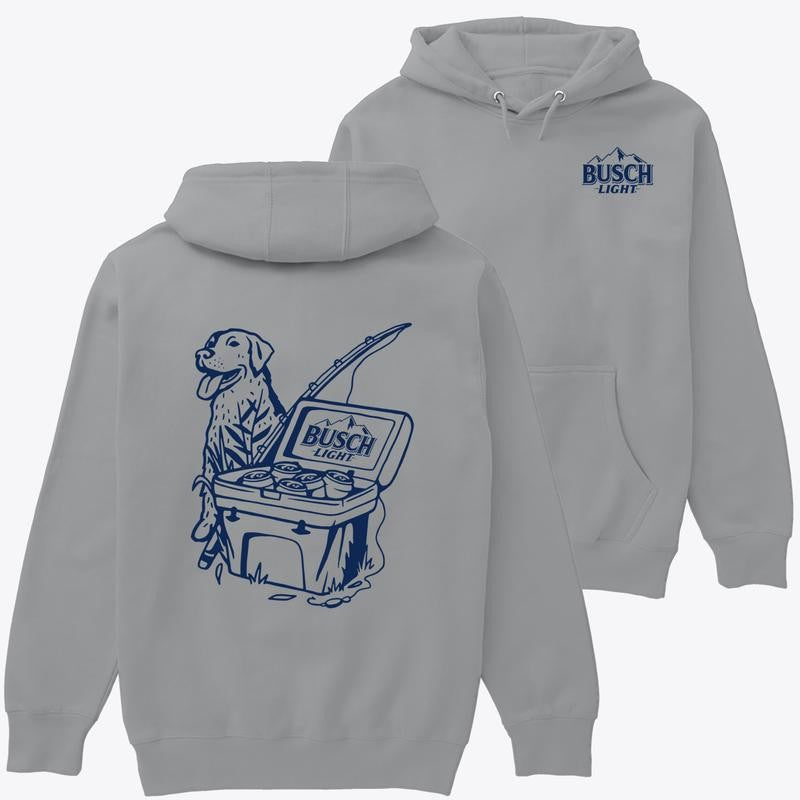 Unisex Hoodie - Busch Light Dog, Busch Light Fishing Scene with Dog Shirt Menswear Day Love Personalized