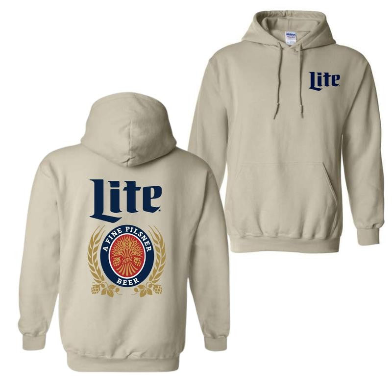 Miller Lite Hoodie, Miller Lite Label 2-Sided Hoodie, Unisex Hoodie Classic, Graphic Tees For Women And Men, Gifts For All