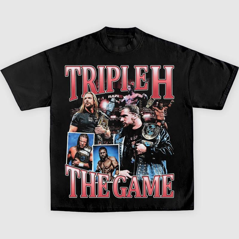 TRIPLE H TEE, Wrestling Graphic Tee, Sports T-shirt, Athlete Shirt, Wrestling Gift, Fitness Tee Crewneck Clothing Streetwear