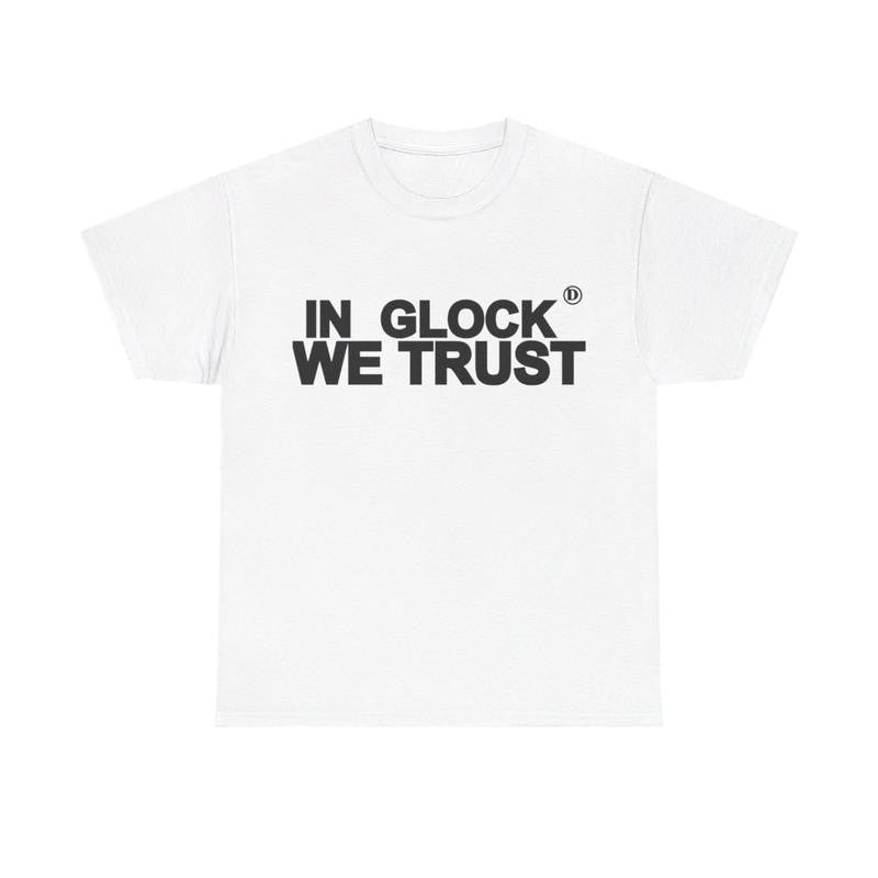 Vintage In Glock We Trust Y2k 90s Hip-Hop Vibes Heavy Cotton Graphic T-Shirt Tshirt Shirt HipHop Rap Tee Casual Classic Menswear Retro Top Comfy Streetwear