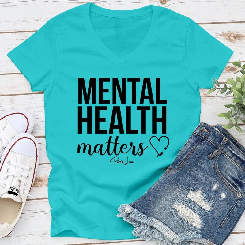 Mental Health Matters Apparel, Proudly Printed In The USA, Tee / Tank / V Neck Gray / White / Blue / Hot Pink / Orange, #sassy #cute #blackprint