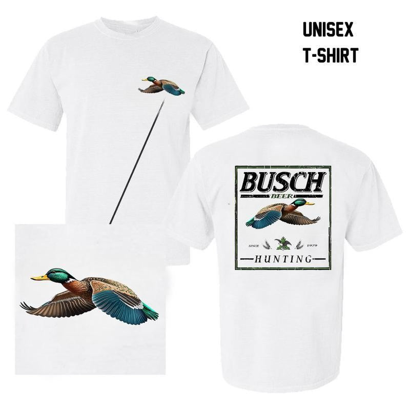 Busch Light, Beer, Busch Light Hunting Duck T-Shirt , For Him , For Her, Casual Graphic Round Neck T-shirt for Summer, Fashion Top for Daily Wear