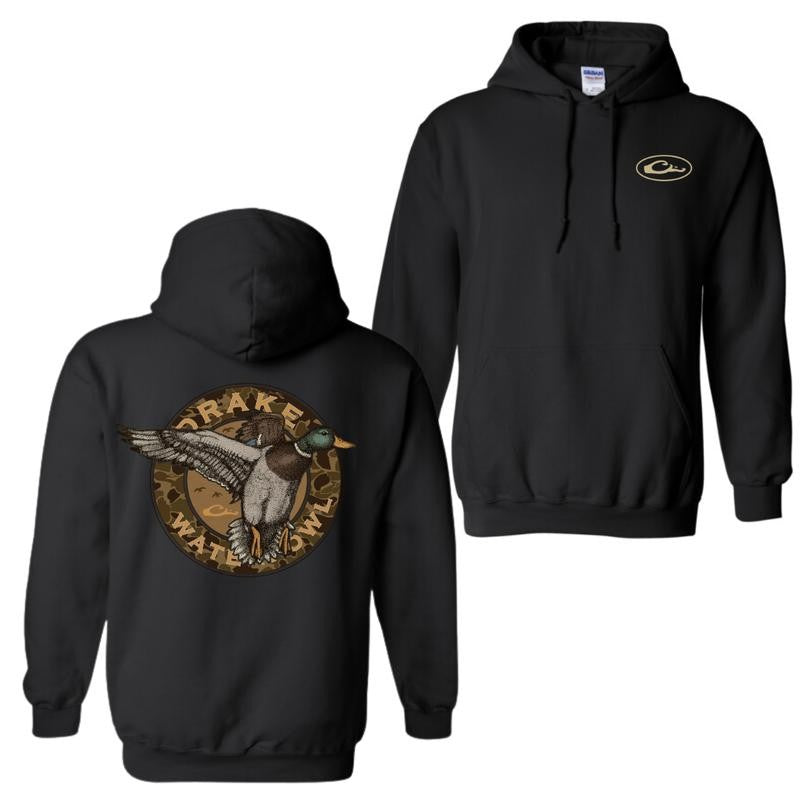 Drake Waterfowl Hoodie and T-shirt, Featuring Mallard Duck Graphic On Back, Duck Camo Hoodies, Comfortable And Stylish Unisex Hoodie