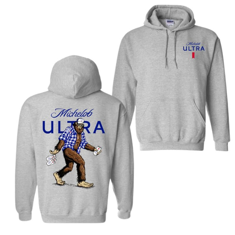 Michelob Ultra Bigfoot Hoodie - Embrace the Legendary Outdoors with a Fun Bigfoot Design, Perfect for Beer Lovers and Adventure Seekers, Unisex