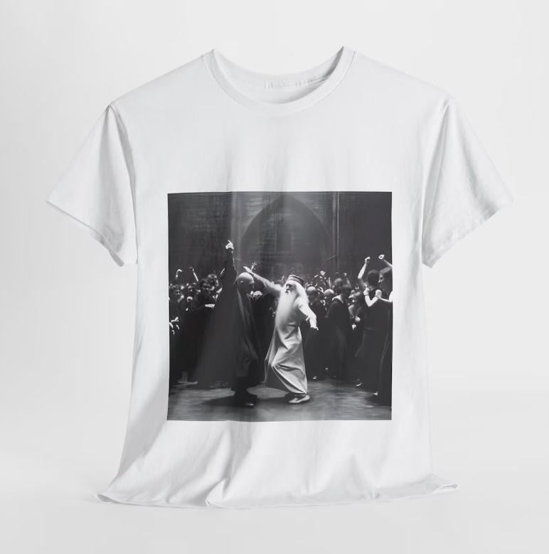Dumbledore and Voldemort Dancing Unisex Cotton T Shirt, Humorous Hogwarts Print Graphic Tee, Harry Potter Meme Shirt, Rave T Shirt, Casual Round Neck