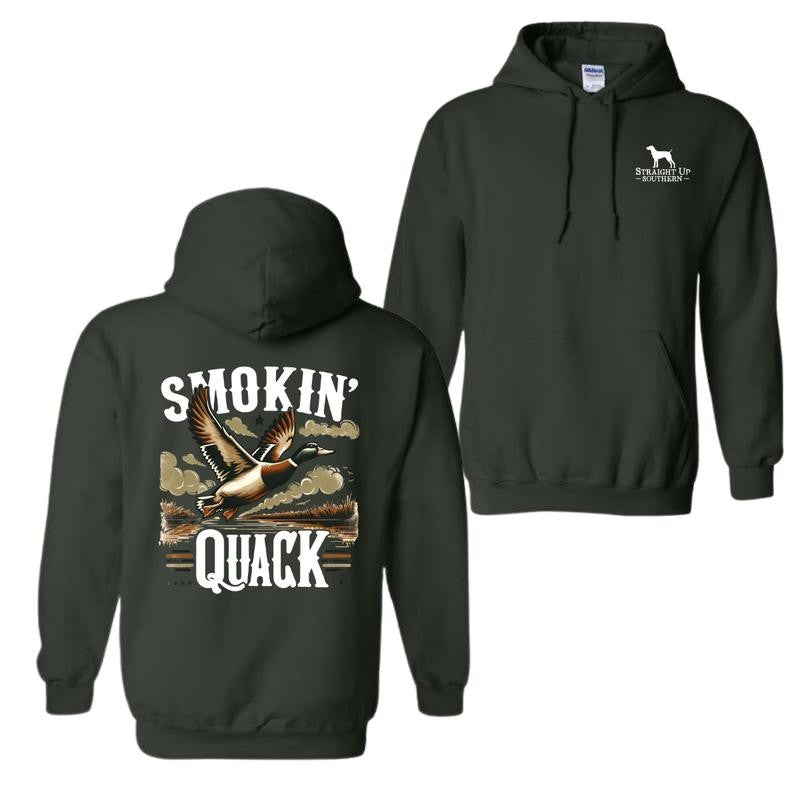 Smokin Quack Hoodie - Stunning Duck Design Perfect Trendy for men for women double sides