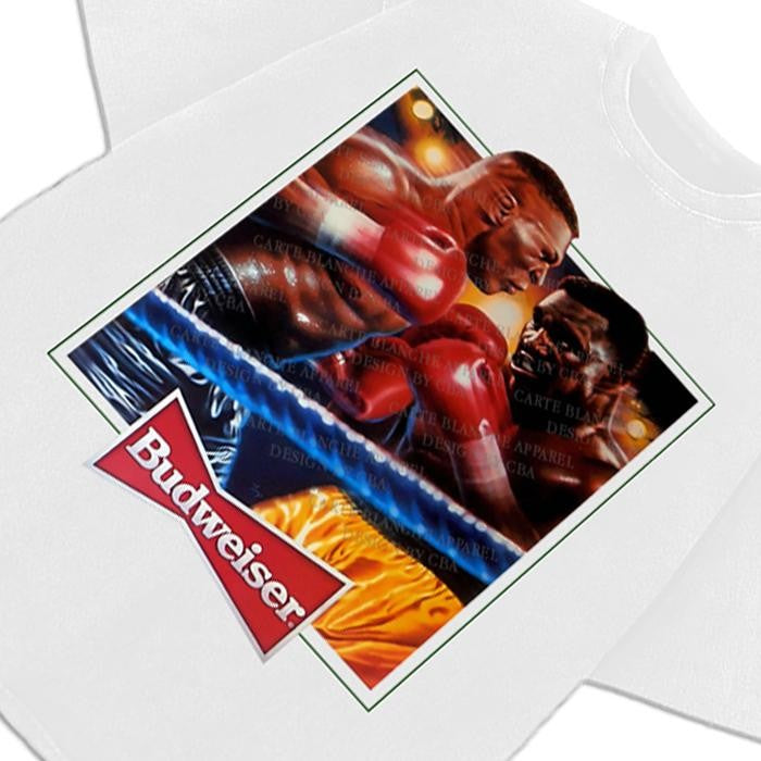 Mike Tyson VS Evander Holyfield Vintage Graphic Ad Retro Custom Graphic T-Shirt Crewneck Cotton