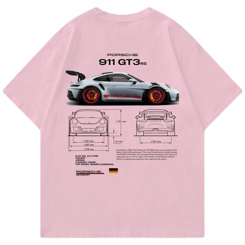 Porsche 911 GT3 RS T-Shirt, Unisex, Menswear, Street Racing Shirt, Car Shirt, Boyfriend Gift