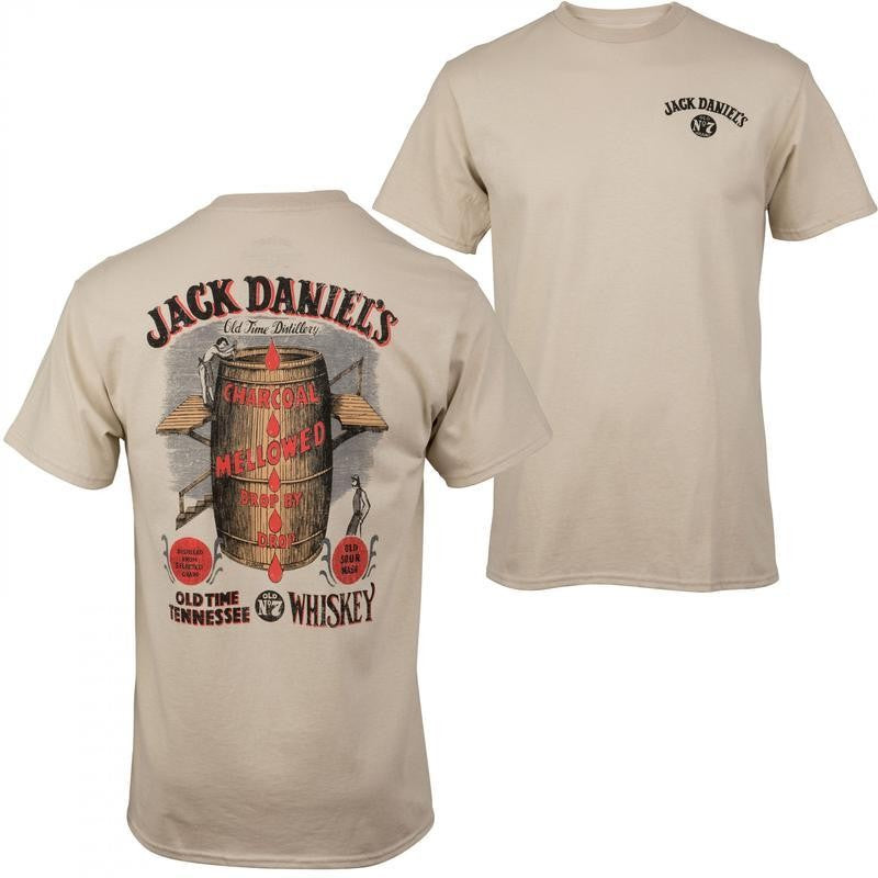 Jack Daniel's Whisky Barrel Front And Back Print T-shirt Sweatshirt - Sizes For All Bodies - Unisex Clothing Choices -Youthful & Vibrant - Every Size Available