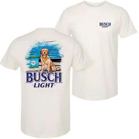 Busch Light, Beer, Limited Busch Light Men Best Friend T-shirt - 2 Side - Minimalist Chic - Every Size, Casual Graphic Round Neck T-shirt for Summer, Fashion Top for Daily Wear