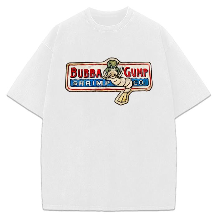 Forrest Gump Bubba Shrimp Co. Vintage Movie Graphic Design T-Shirt Classic movie Cotton Crewneck Shirt Menswear Top Original Polyester