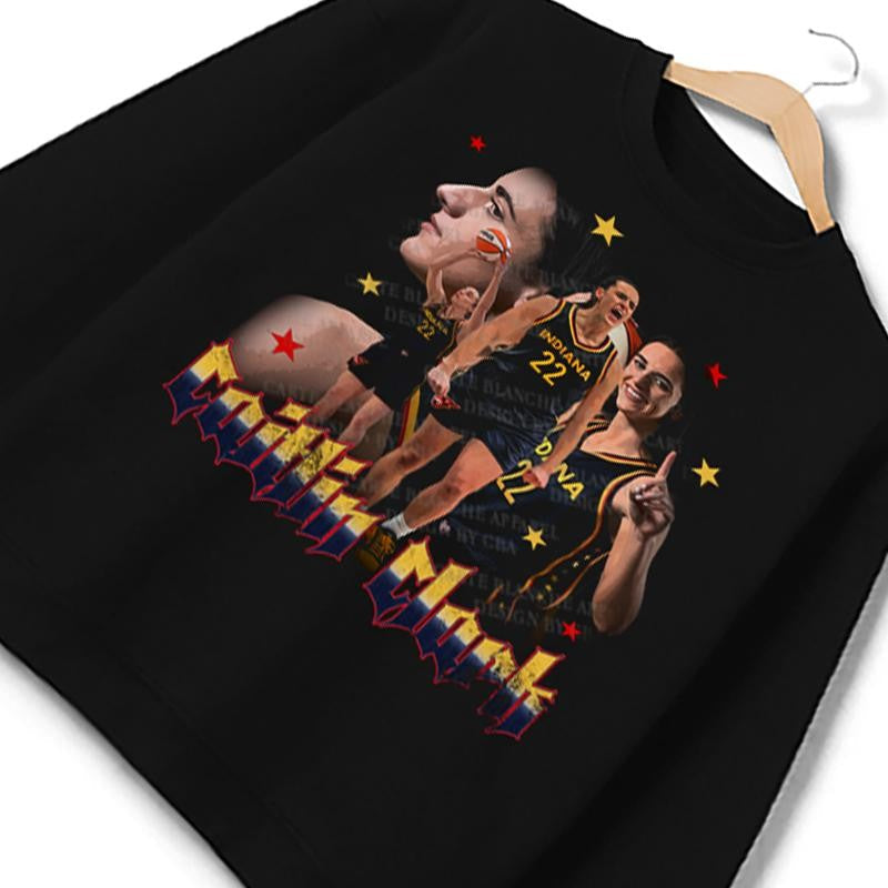 Caitlin Clark Fever T-Shirt Indiana Basketball Fan Art Graphic Tee Crewneck Cotton