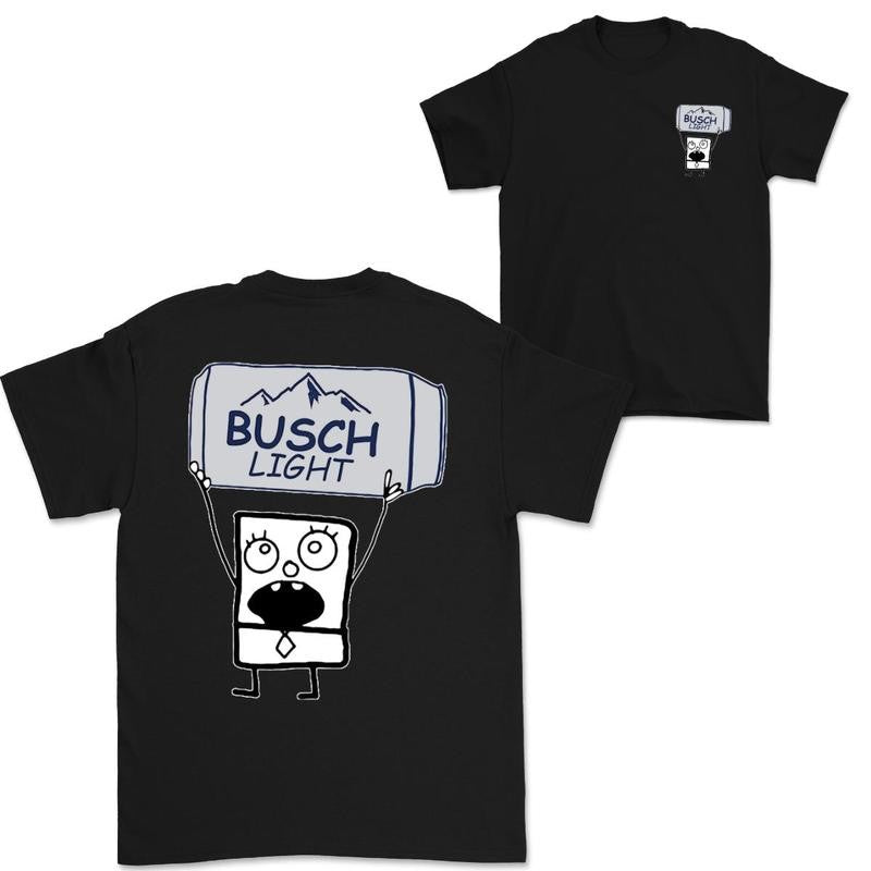 Doodlebob Busch Light 2 Sided T-Shirt, Funny Drinking T-Shirt, Summer T-Shirt, Full Color T- Shirt, Unisex T-Shirt, For Men, For Women, Gift For All