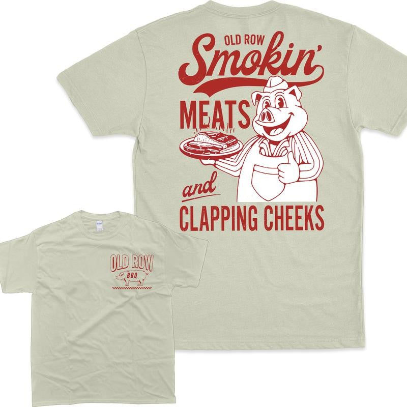 [Sale Up To 60%] Old Row The Smokin' Meats Graphic 2 Sides T-Shirt, Graphic T-Shirt, Vintage Style, Retro Outfit, For Men, For Women