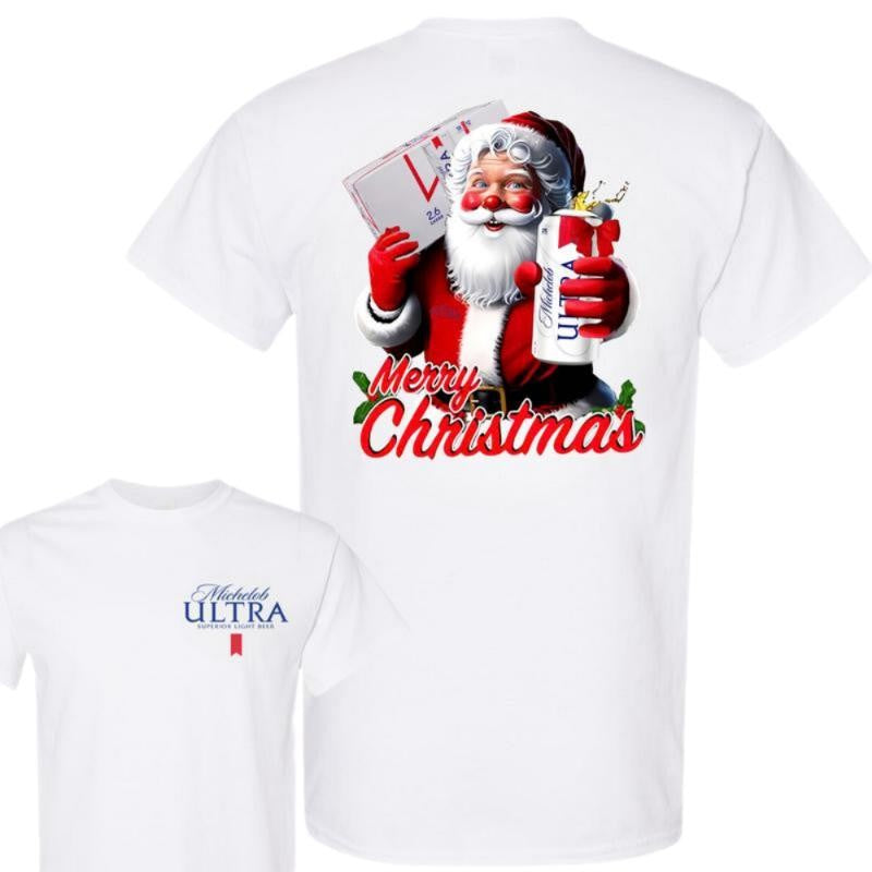 Ultra, Michelob Ultra Christmas 2 Sided T-shirt, Christmas T-shirt with beer, Perfect for outings and holidays, Unisex for Men and For Women