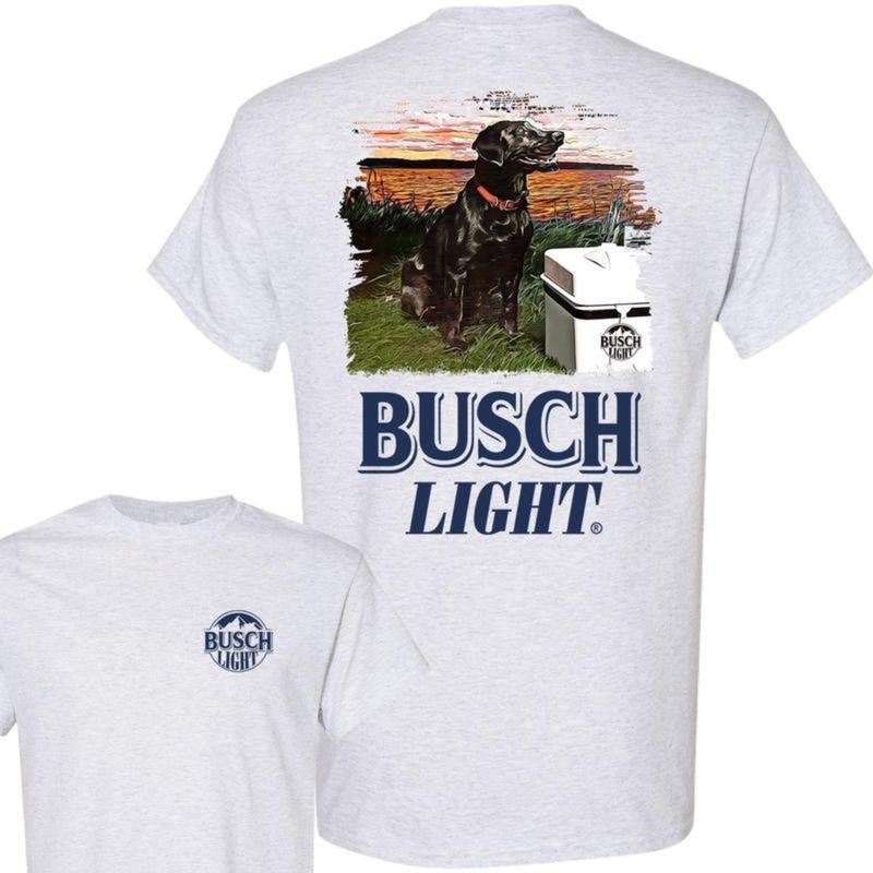BUSCH LIGHT, BEER,Busch Light Best Friend 2-sided T-shirt, Busch Light T shirt Full Color For Men And Women, Casual Graphic Round Neck T-shirt for Summer, Fashion Men's Top for Daily Wear