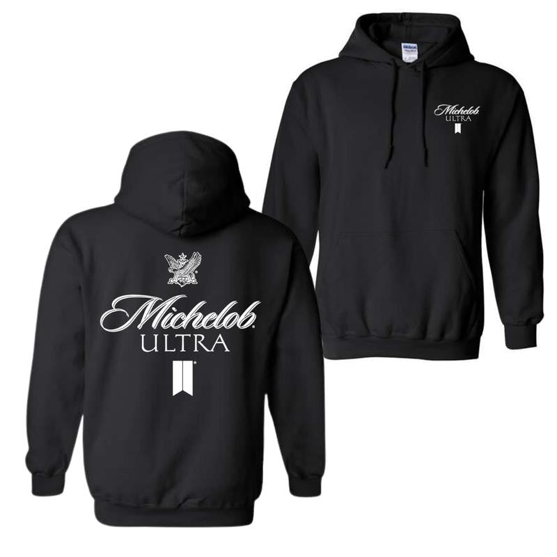 Michelob Ultra Hoodie - Sleek Black Logo Design for Beer Enthusiasts, Perfect for Fans of the Classic Ultra Beer, Unisex Hoodie for Man and Women
