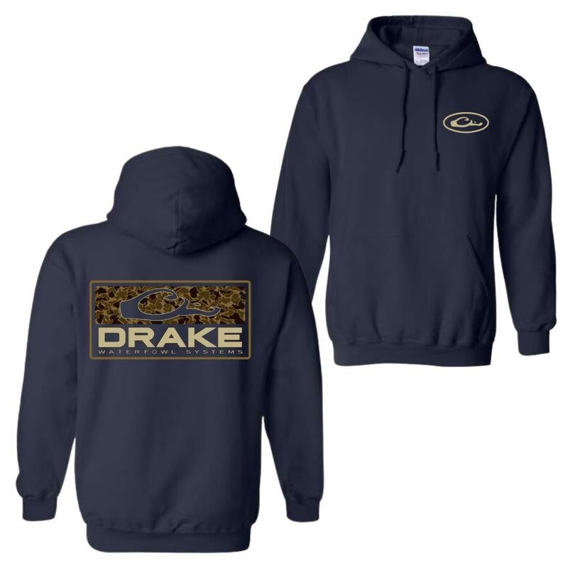 Drake Waterfowl Systems Hoodies and T-shirt, Camo Pattern, Comfort for the Outdoors, Casual Unisex Hoodie, Menswear and Womenswear Top
