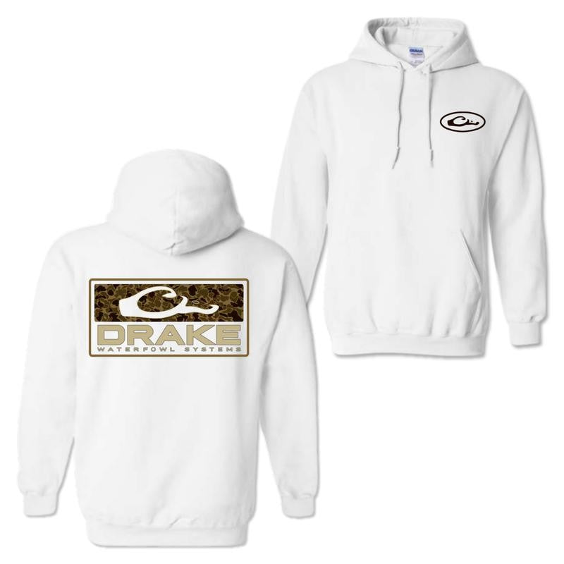 Drake Waterfowl Systems Hoodies and T-shirt, Camo Pattern, Comfort for the Outdoors, Casual Unisex Hoodie, Menswear and Womenswear Top