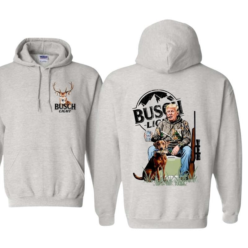 Busch Light, Hunter's Busch Light Hoodie, Sweatshirt, T-shirt - Hunter with Dog, and Classic Beer Graphic, Outdoor Funny, Unisex for Men and For Women